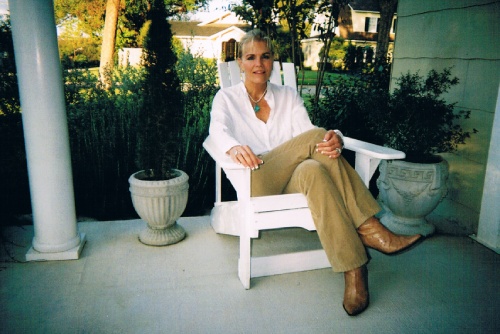 Writer Meg Ramsey kicking back at her former residence in Long Beach, California.